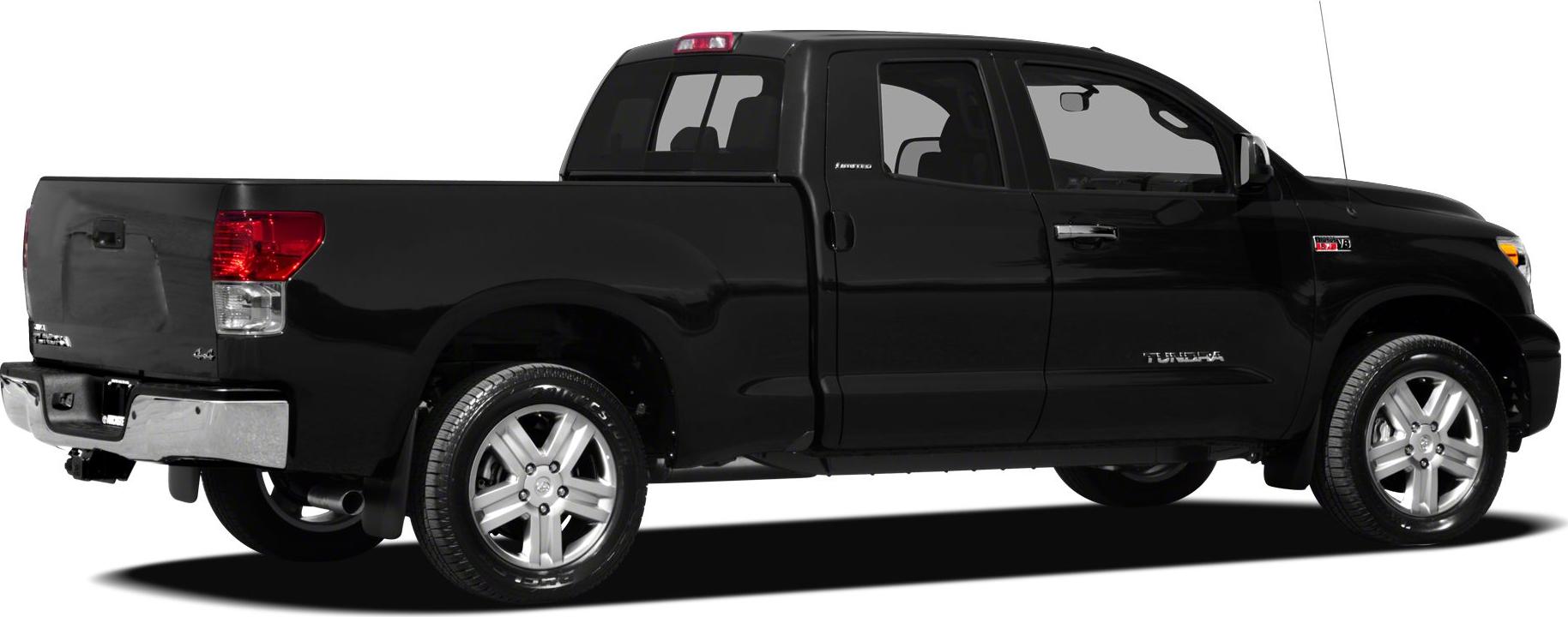 Rear side view of extended bed double cab pickup truck