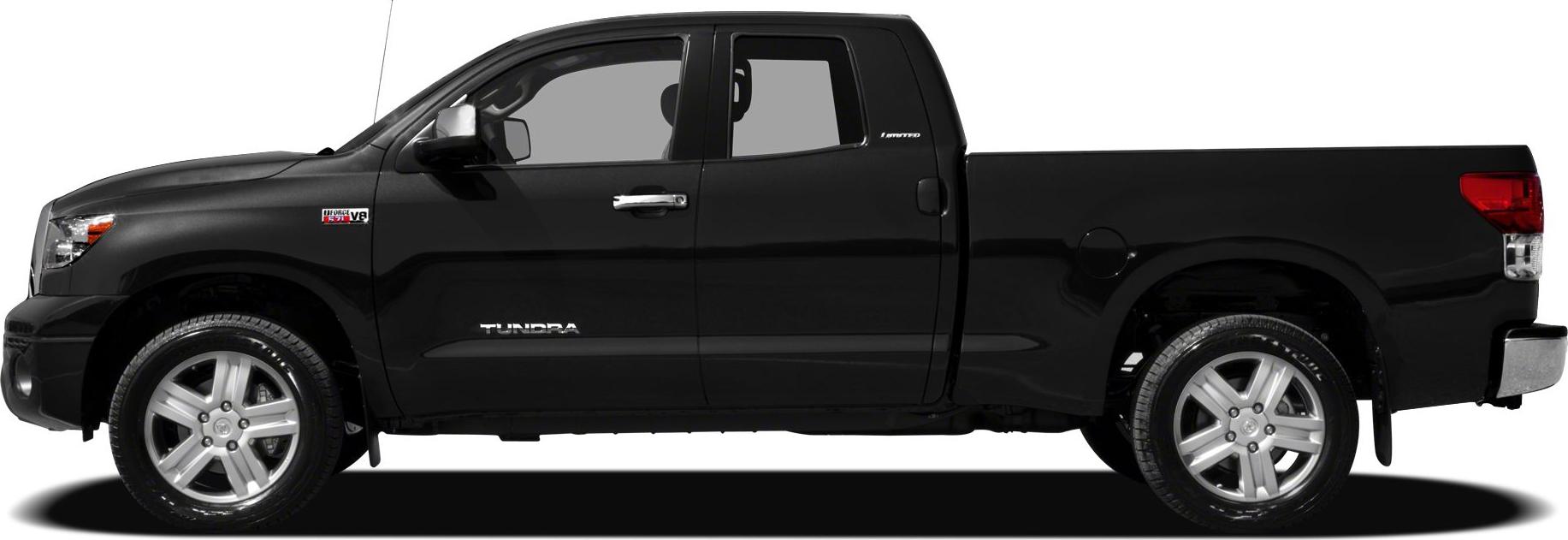 Black double cab pickup truck side profile with alloy wheels