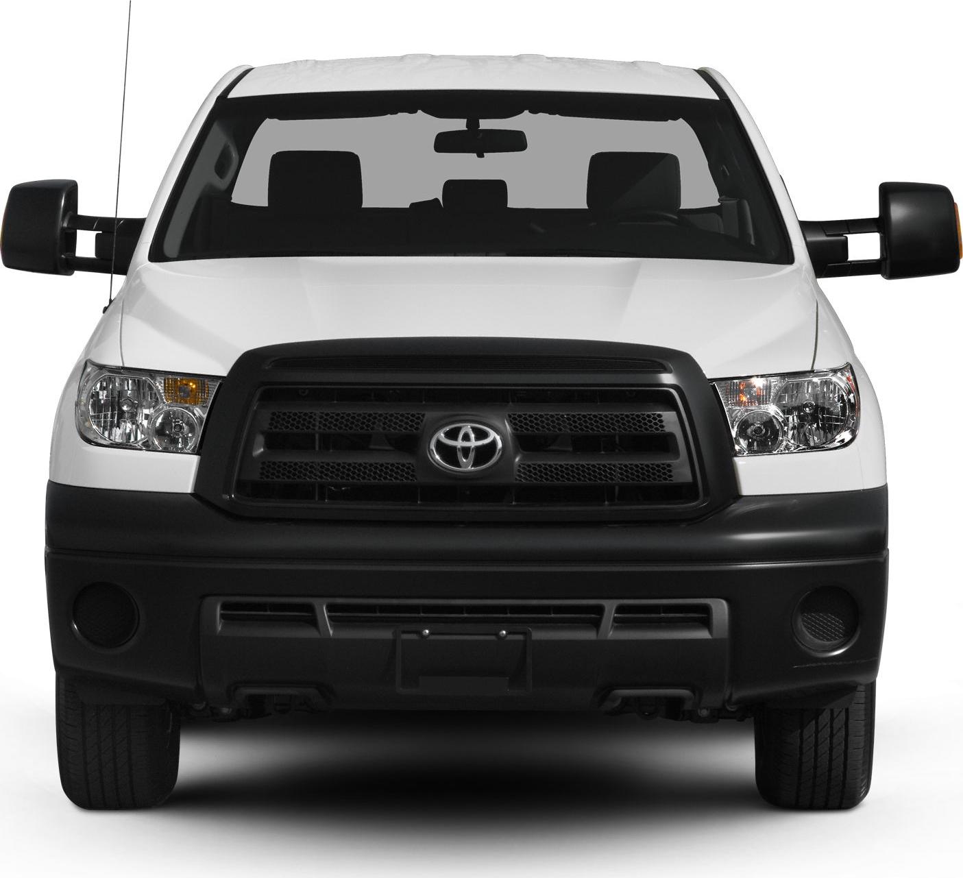 Front view with grille, headlights, and side mirrors