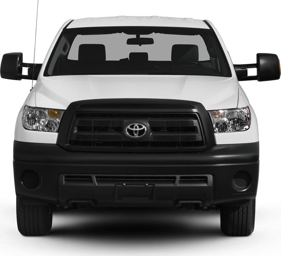 Front view of truck with robust grille and headlights
