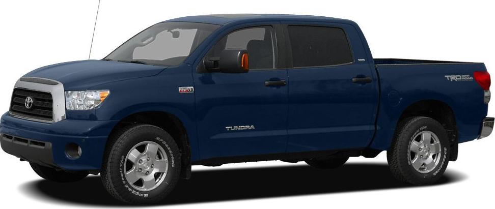 Blue double-cab pickup truck with TRD Off-Road decal