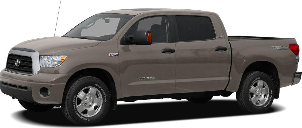Side profile of a double cab pickup truck with truck bed and silver wheels