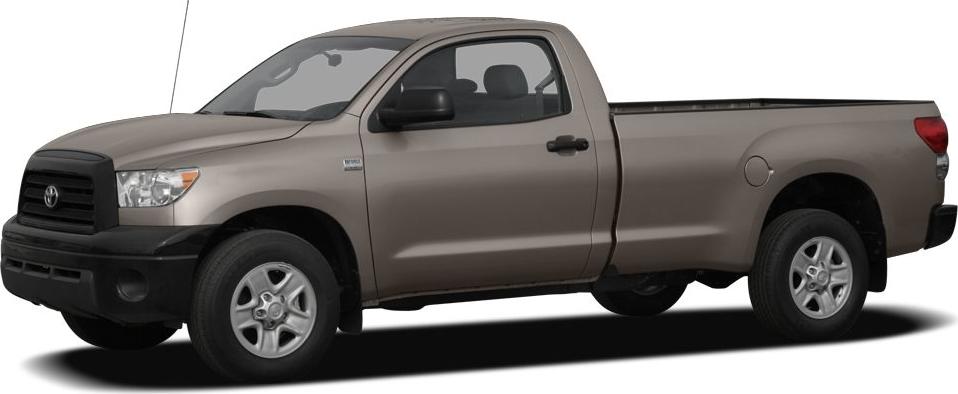 Regular cab pickup with long bed and black front bumper