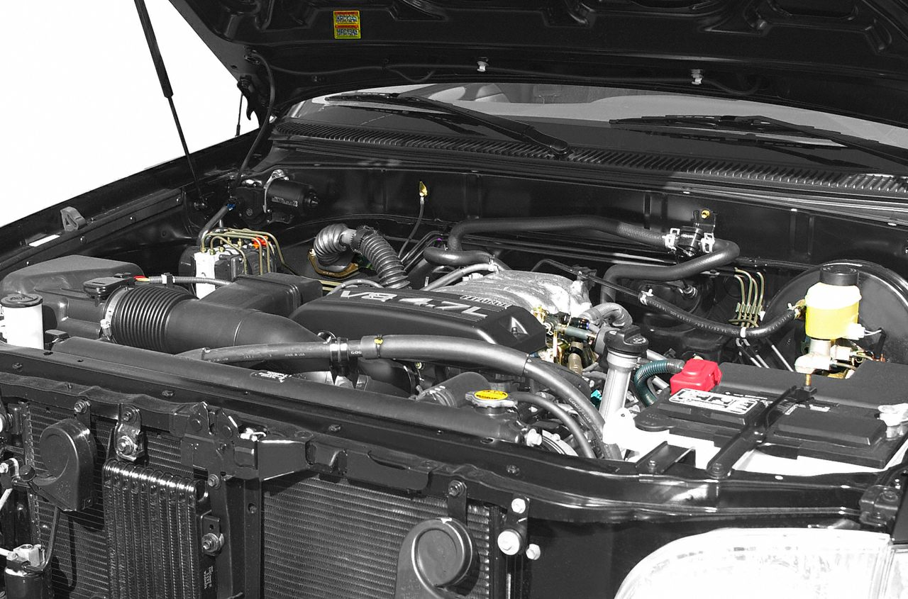 4.7L V8 engine bay with detailed components and hoses