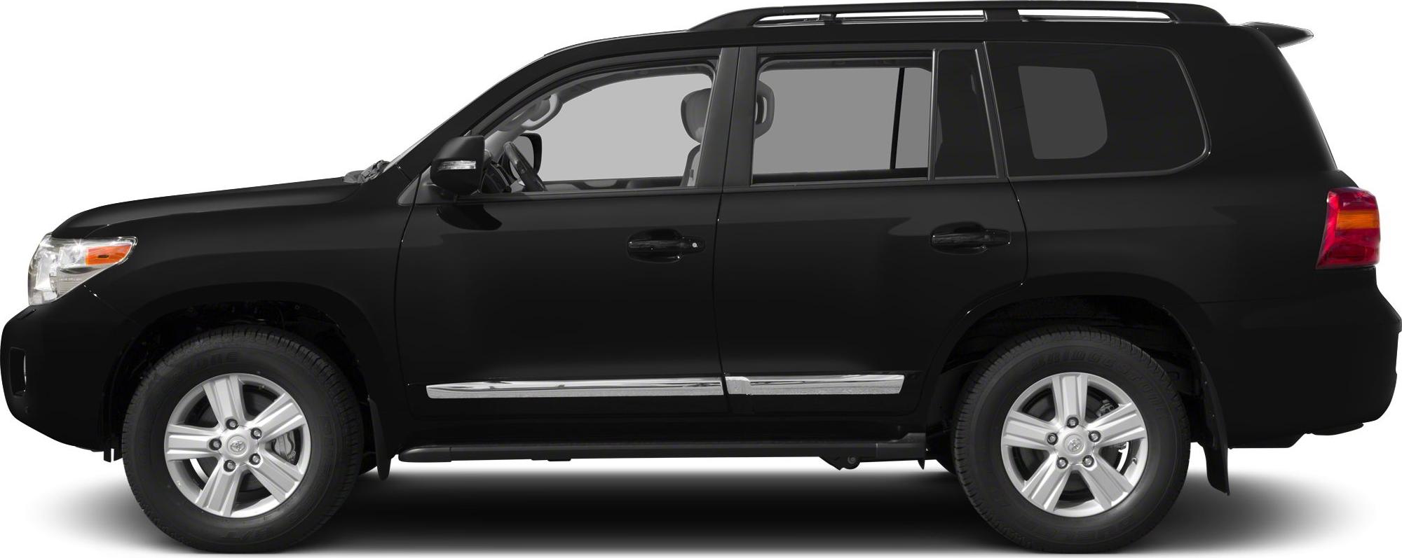 Side profile of black SUV with alloy wheels and four doors