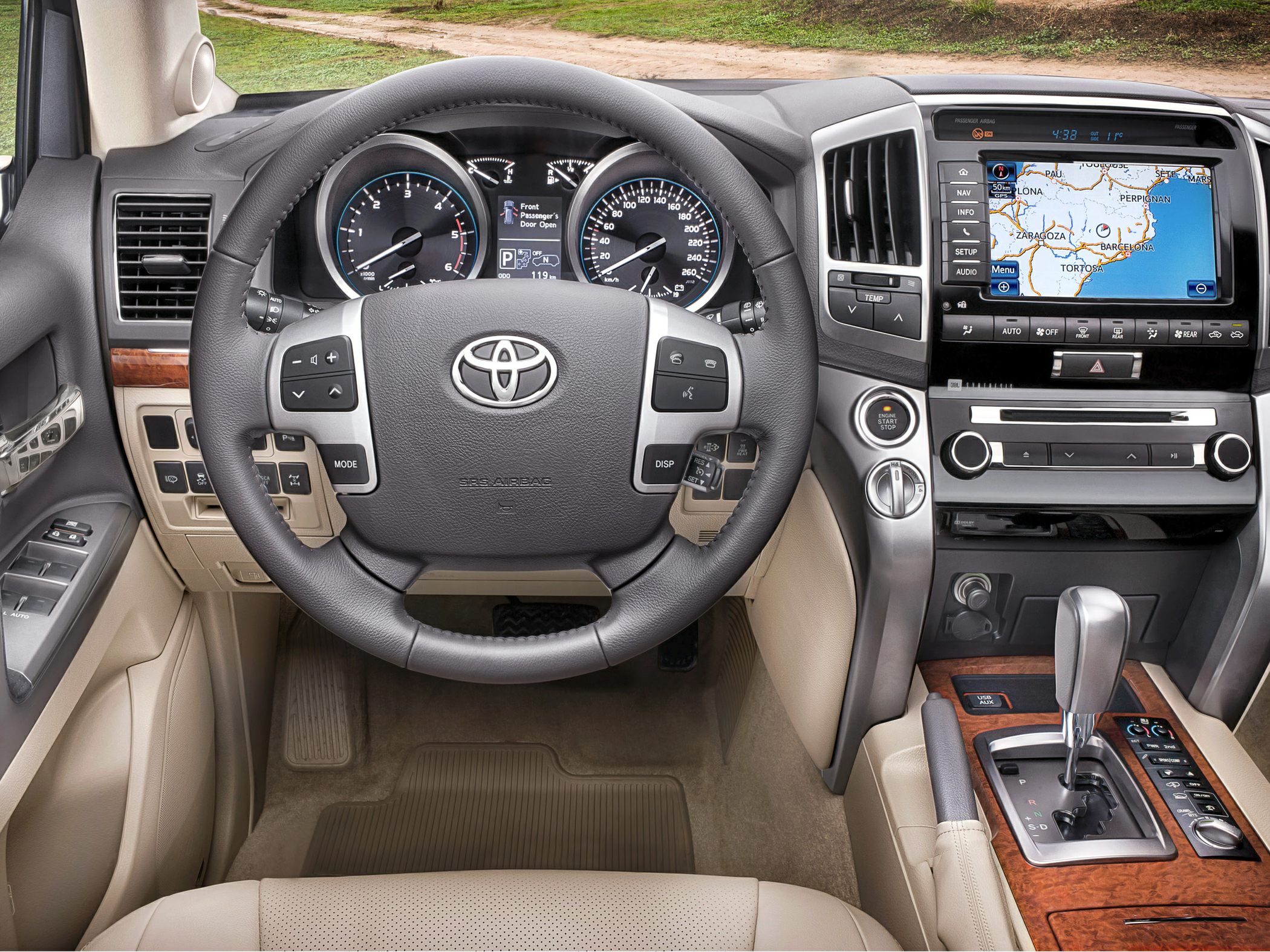 Multifunction steering wheel and navigation dashboard with automatic gear shift