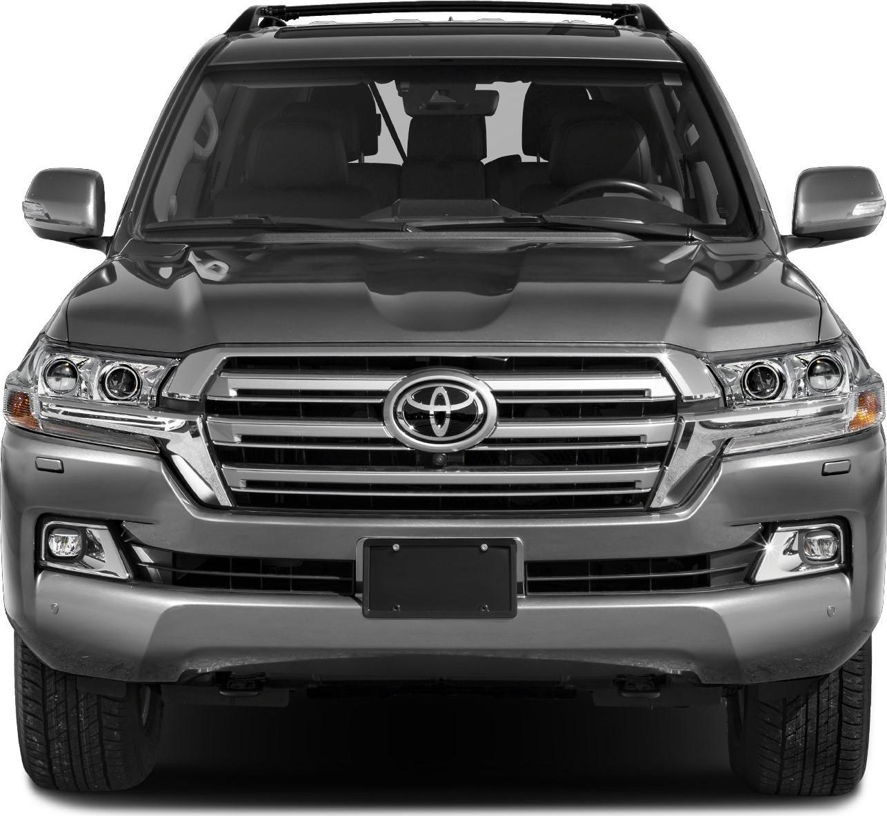 Front view with grille, headlights, and side mirrors of an SUV
