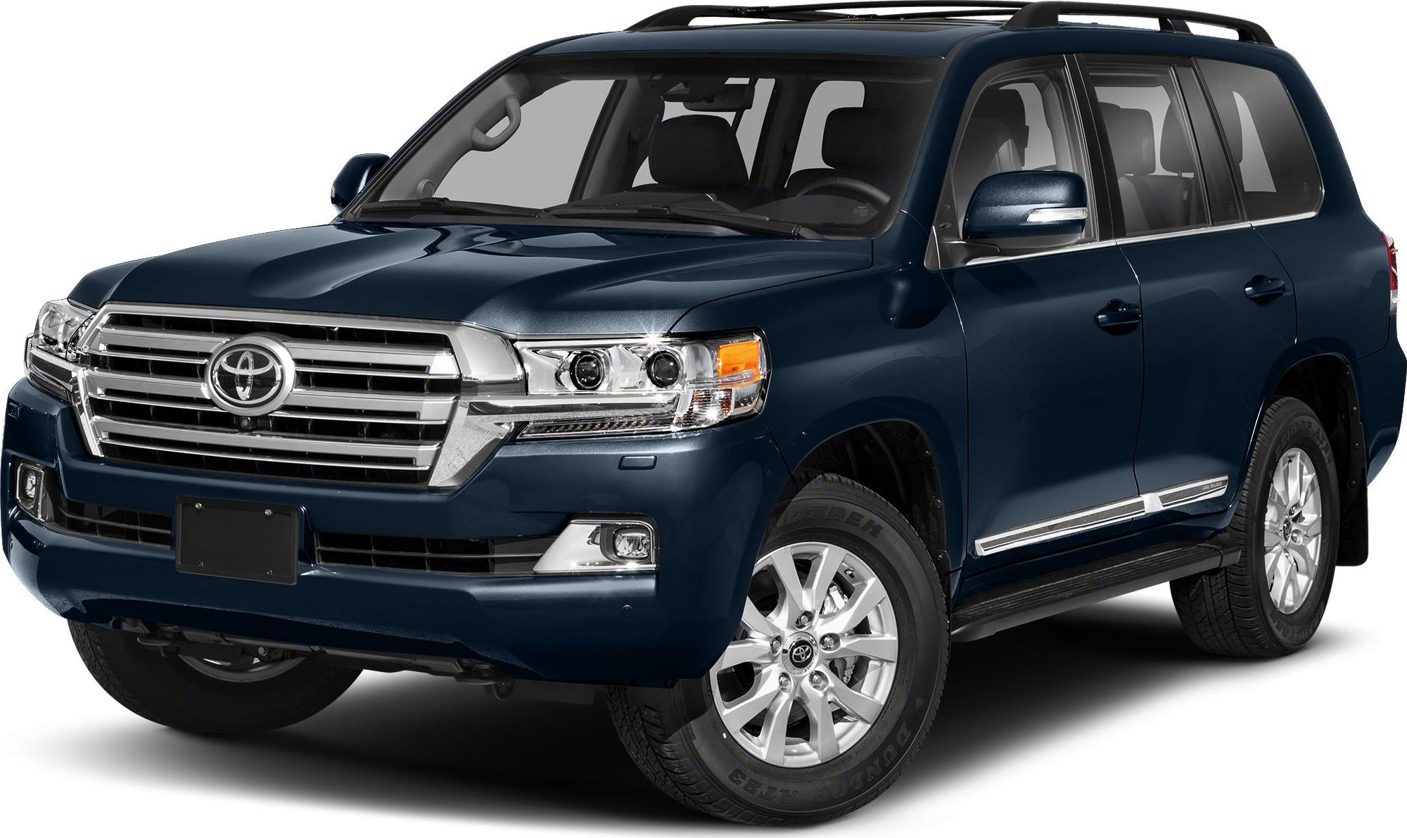 Front side view of large SUV with chrome grille and alloy wheels