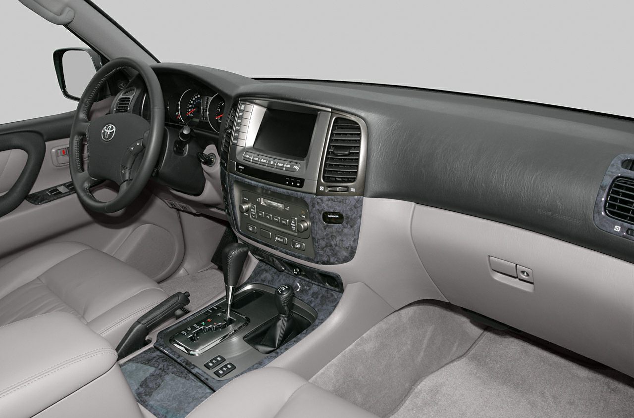Dashboard and center console with automatic transmission and steering wheel
