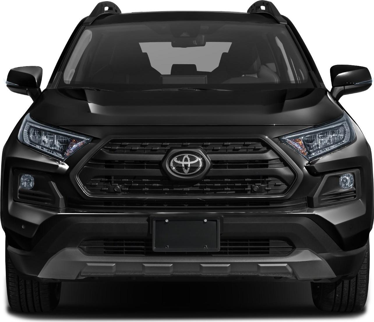 Bold grille and sharp headlights in a front SUV view