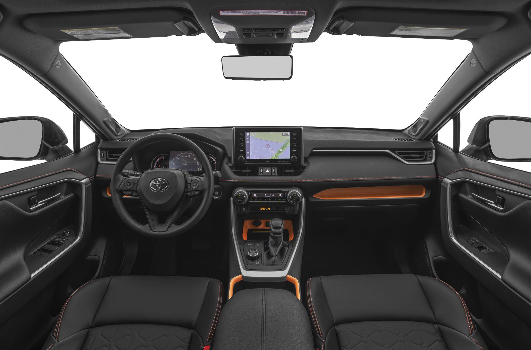 Modern car interior with touchscreen navigation and dual-zone climate control