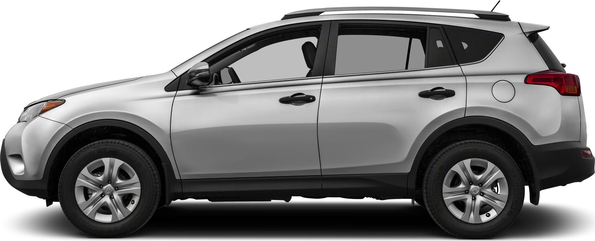 Silver mid-size SUV side profile with alloy wheels and roof rails.