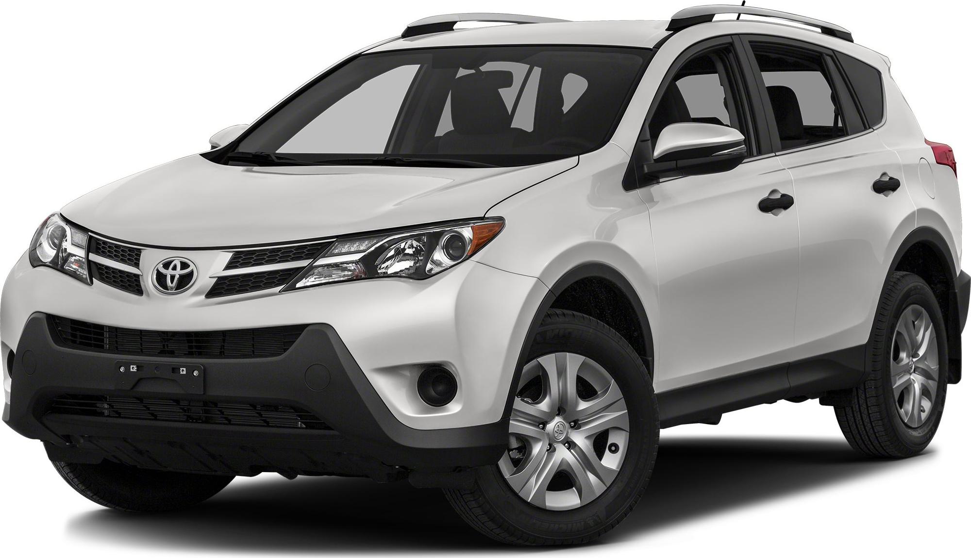 Front-right and side view of a white compact SUV with roof rails