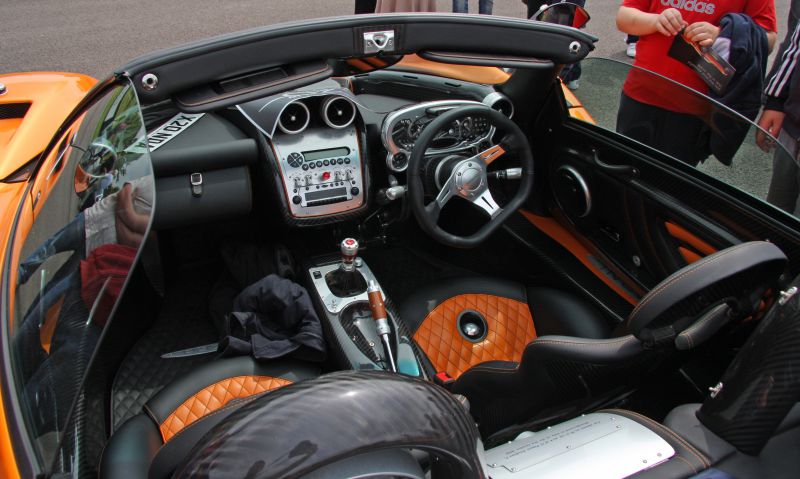 Convertible interior with carbon fiber and quilted leather seats