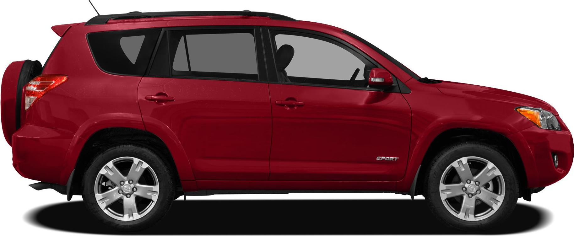 Red mid-size SUV side profile with alloy wheels and sport trim details.
