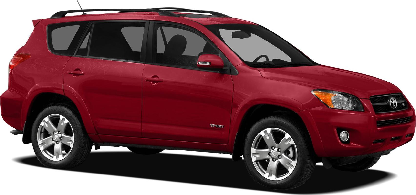 Side profile of a red SUV with alloy wheels and a sporty design.