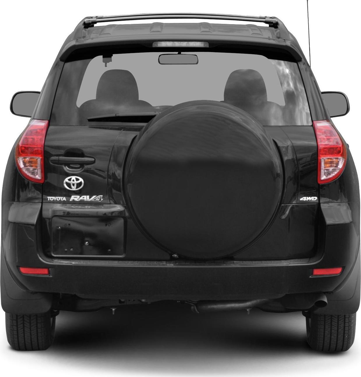 Rear view with spare tire cover and tail lights
