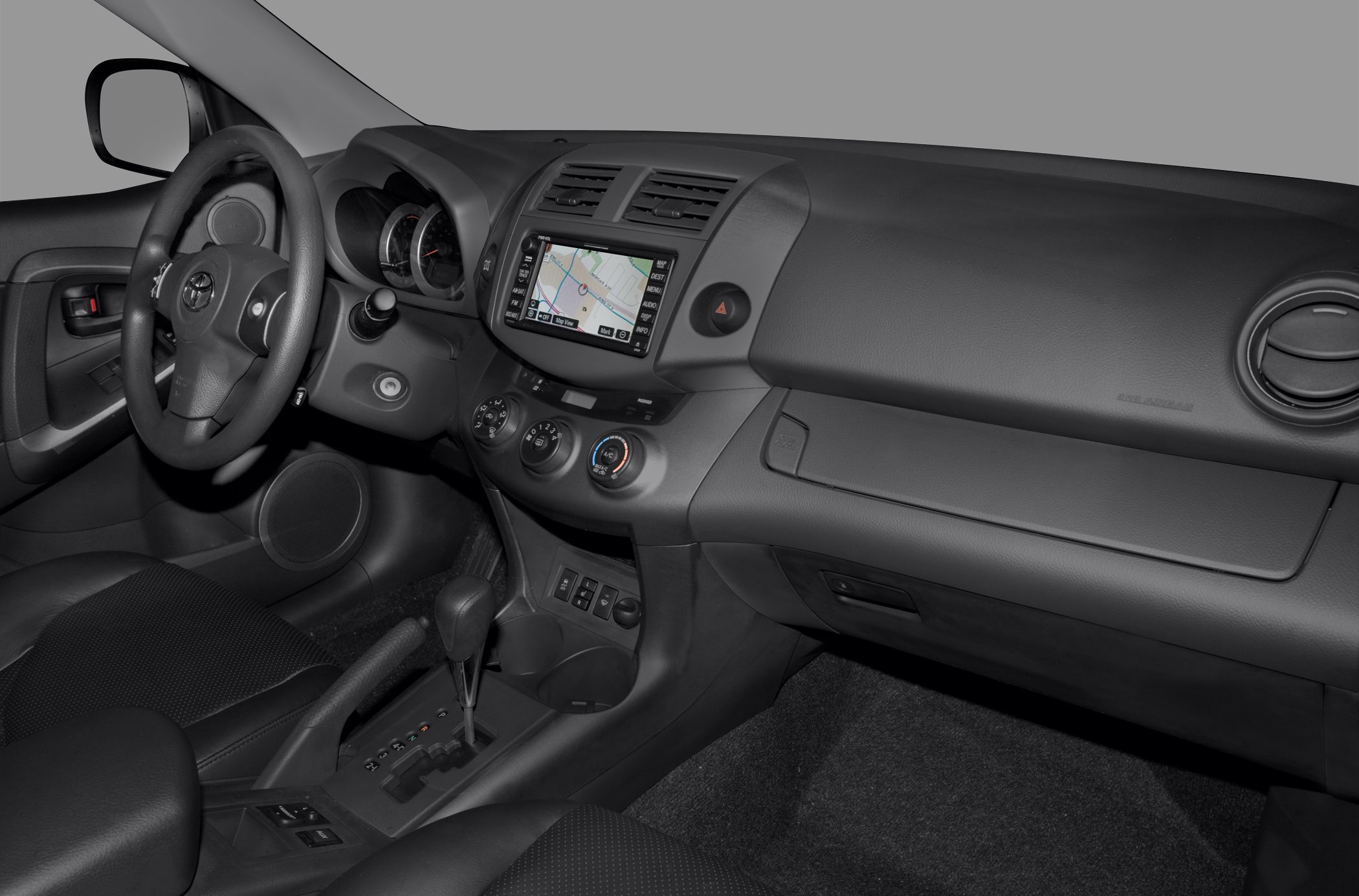 Dashboard with touchscreen navigation and automatic gear shift