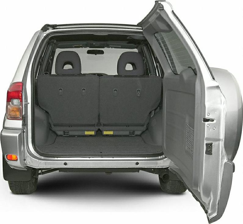 Open rear cargo space with split rear seats and tailgate
