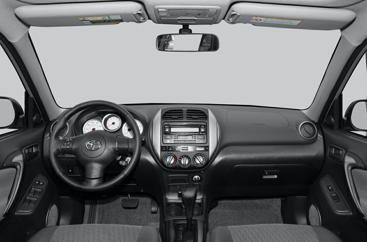 Dashboard and steering wheel with center console and controls