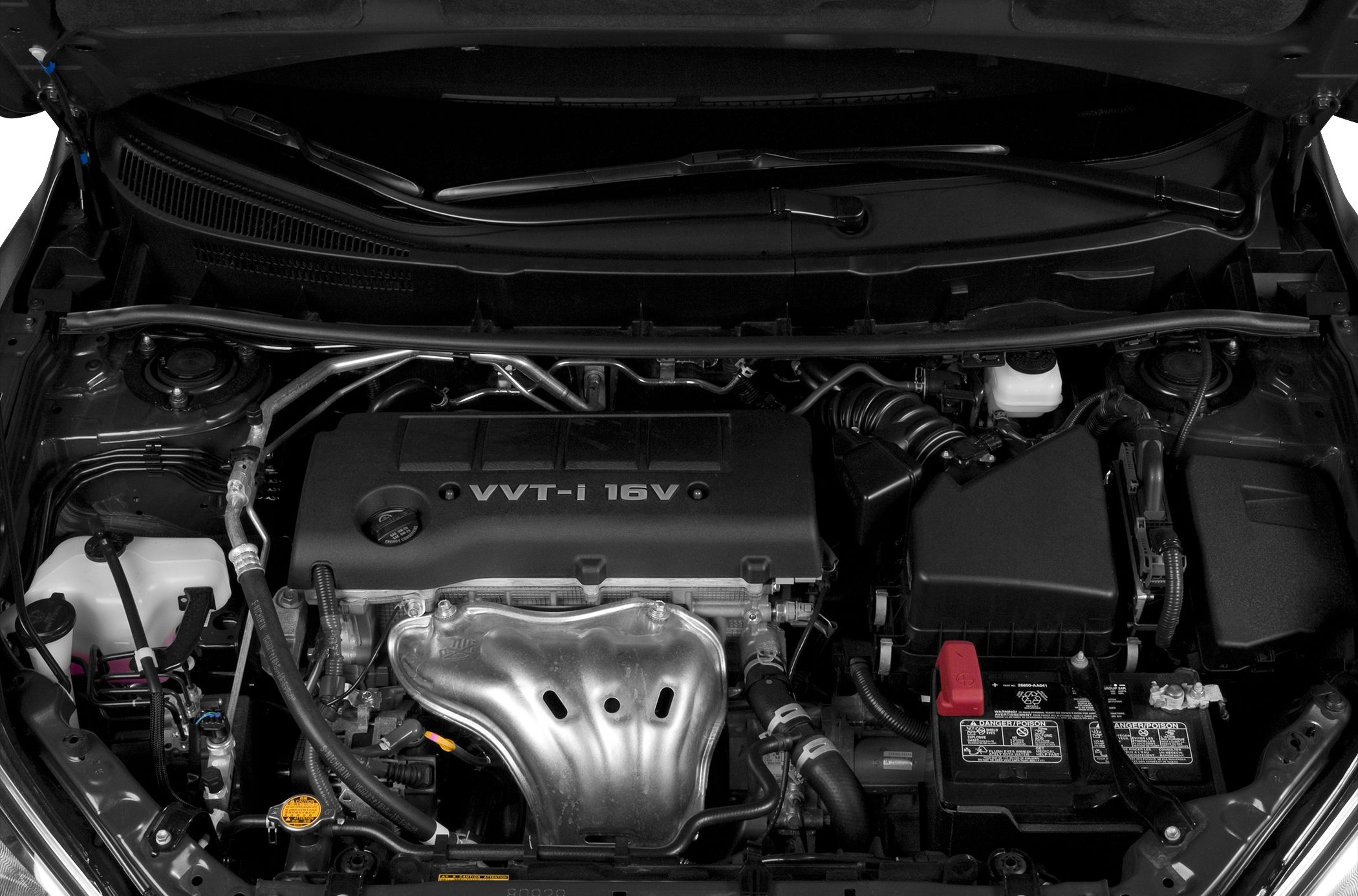 Engine bay with VVT-i 16V engine and detailed components