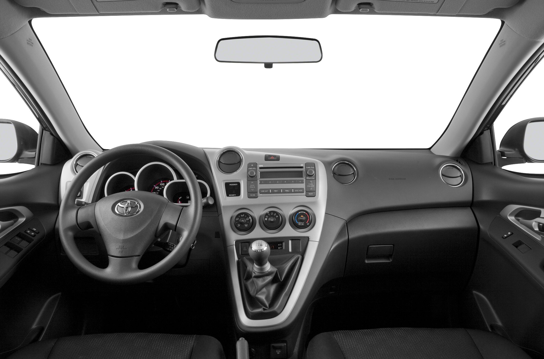 Dashboard and manual gear shift in vehicle interior