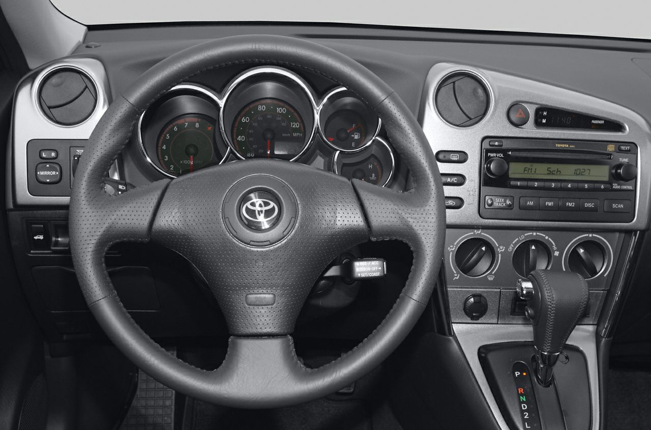 Dashboard and steering wheel with instrument cluster and center console controls