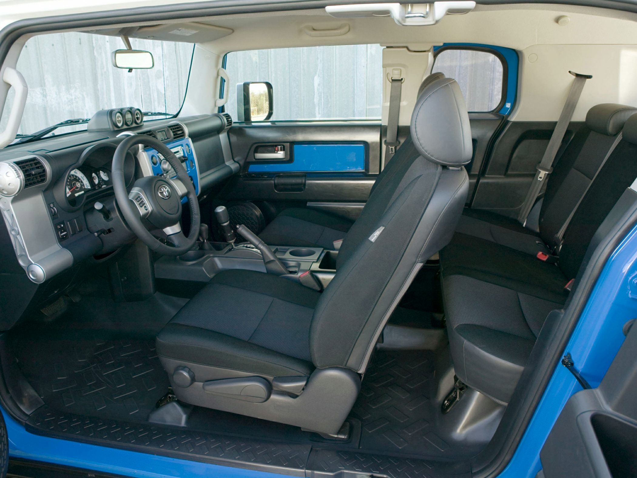 Rugged SUV interior with durable seats and functional dashboard.