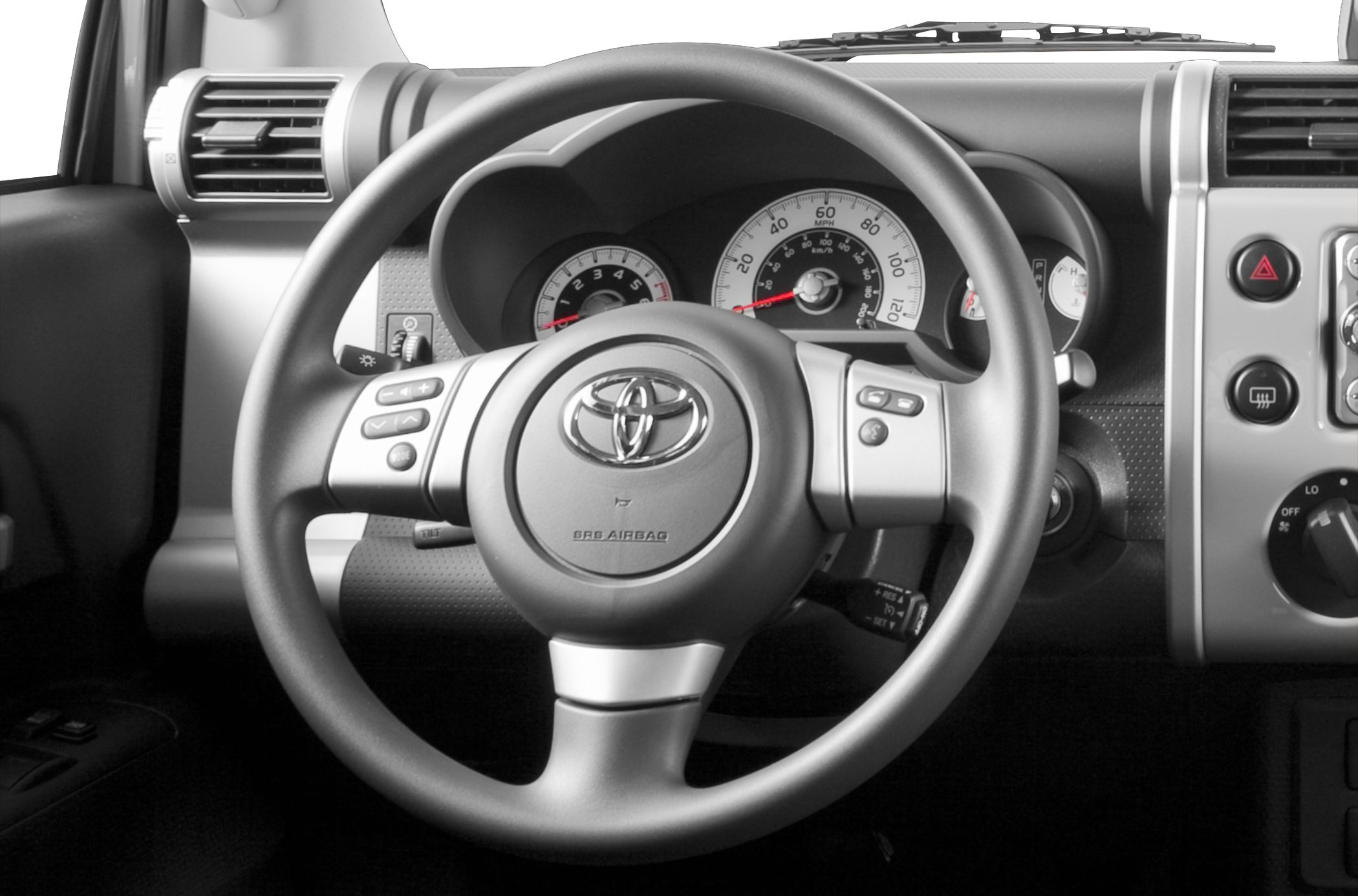 Multifunction steering wheel and instrument cluster dashboard