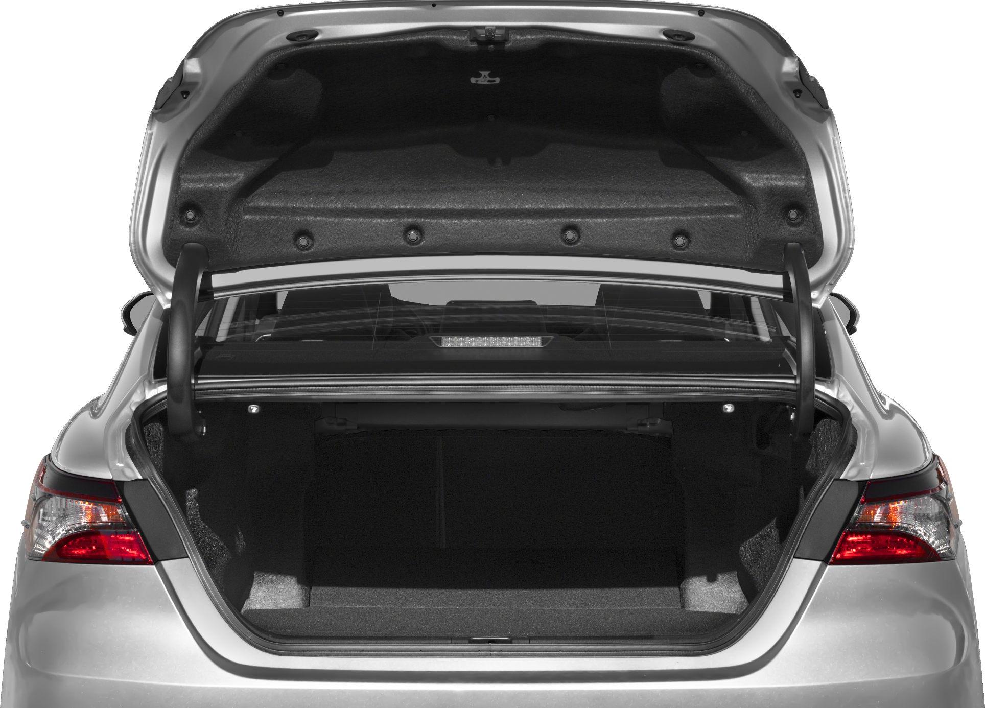 Open spacious trunk with modern hinges and rear lights