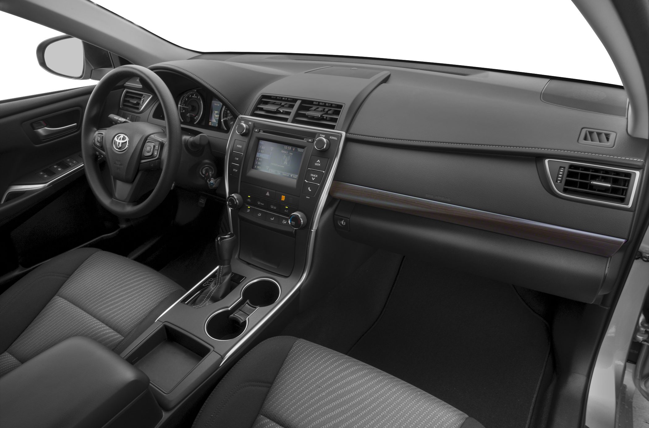Dashboard and center console with infotainment and controls