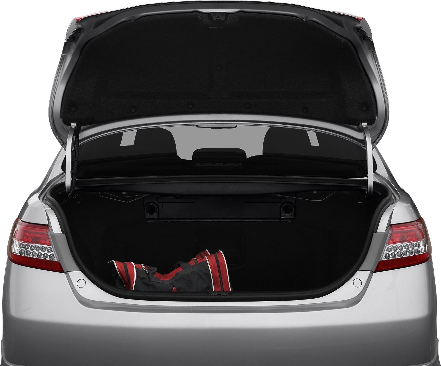 Open trunk and LED taillights of a mid-size sedan facelifted in 2009