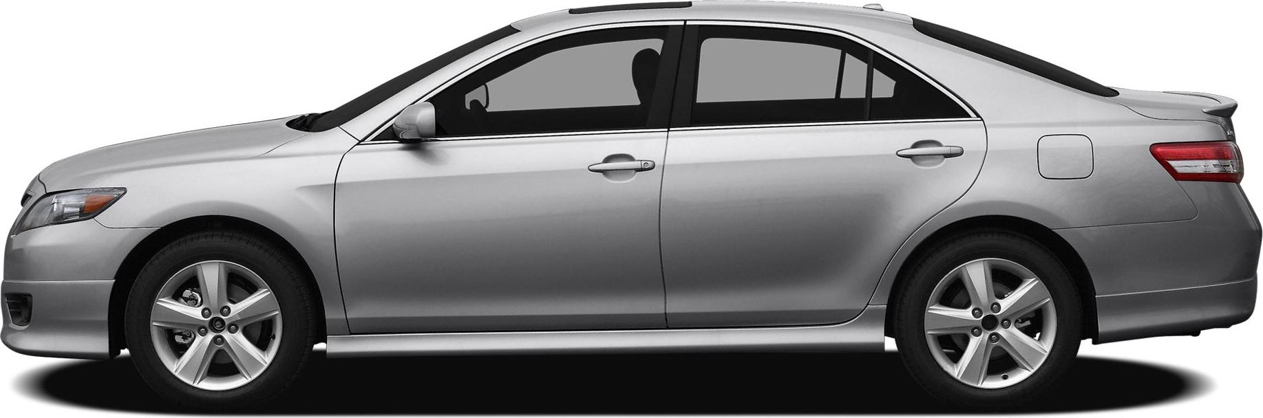 Side profile of a sedan with alloy wheels and sunroof