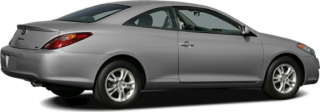 Silver two-door coupe with alloy wheels and smooth lines.