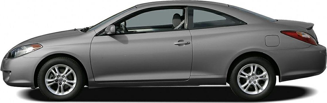 Side profile of a midsize coupe with smooth lines and alloy wheels