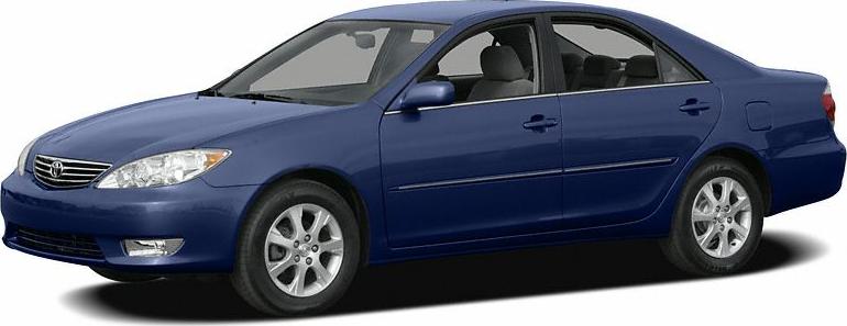 Side profile of blue sedan with alloy wheels and streamlined design