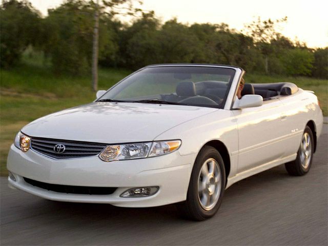 White convertible car with front grille and headlight details