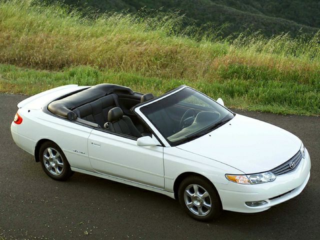 White convertible car with alloy wheels and open soft top