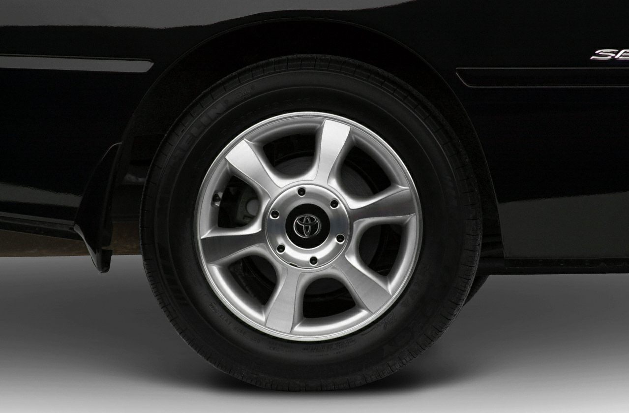 Close-up of alloy wheel with tire and rim details
