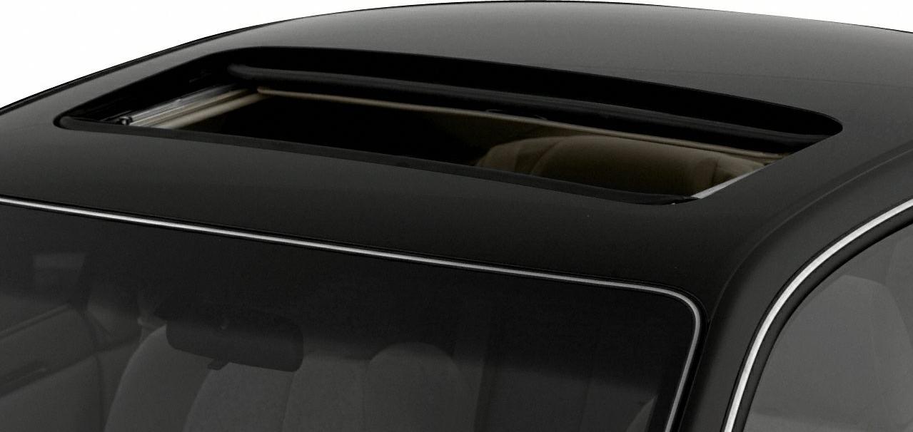 Open sunroof on a sleek car roof