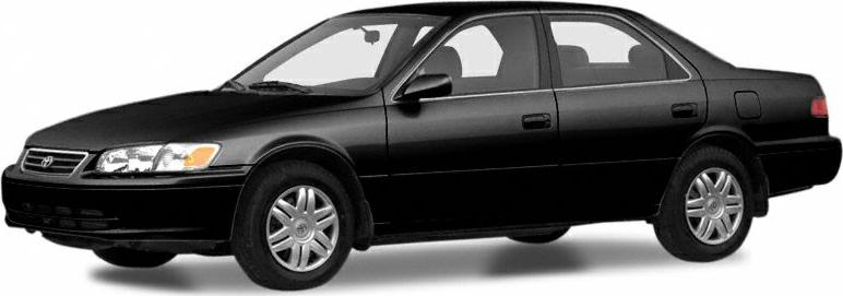 Side view of a black four-door sedan with smooth body lines.