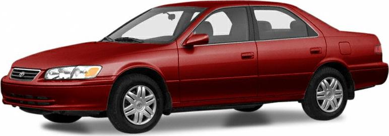 Red midsize sedan with alloy wheels in side profile