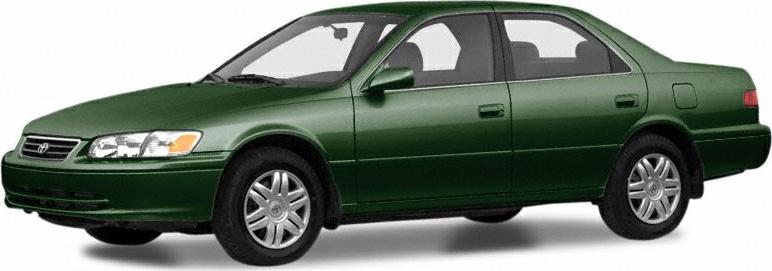 Side and front view of a green mid-size sedan with alloy wheels