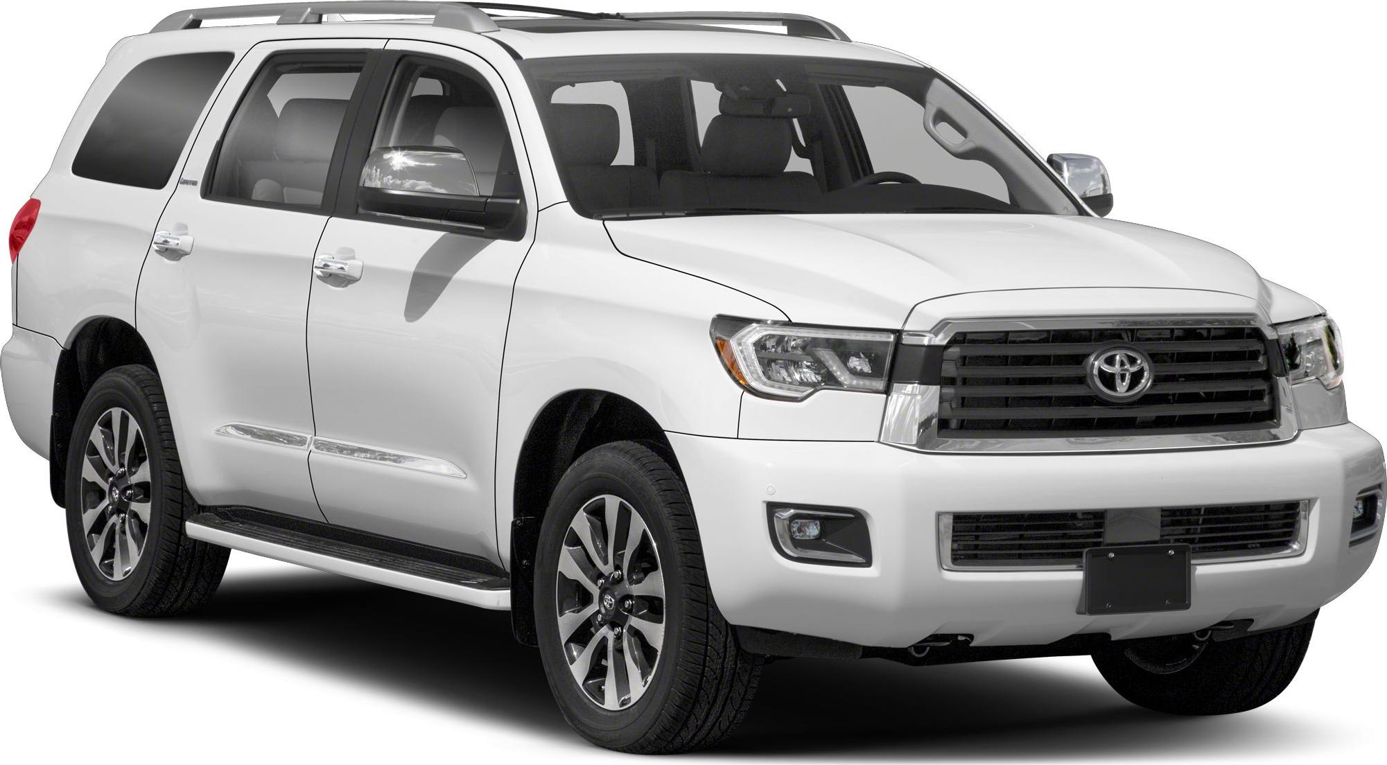 White full-size SUV with LED headlights and chrome detailing