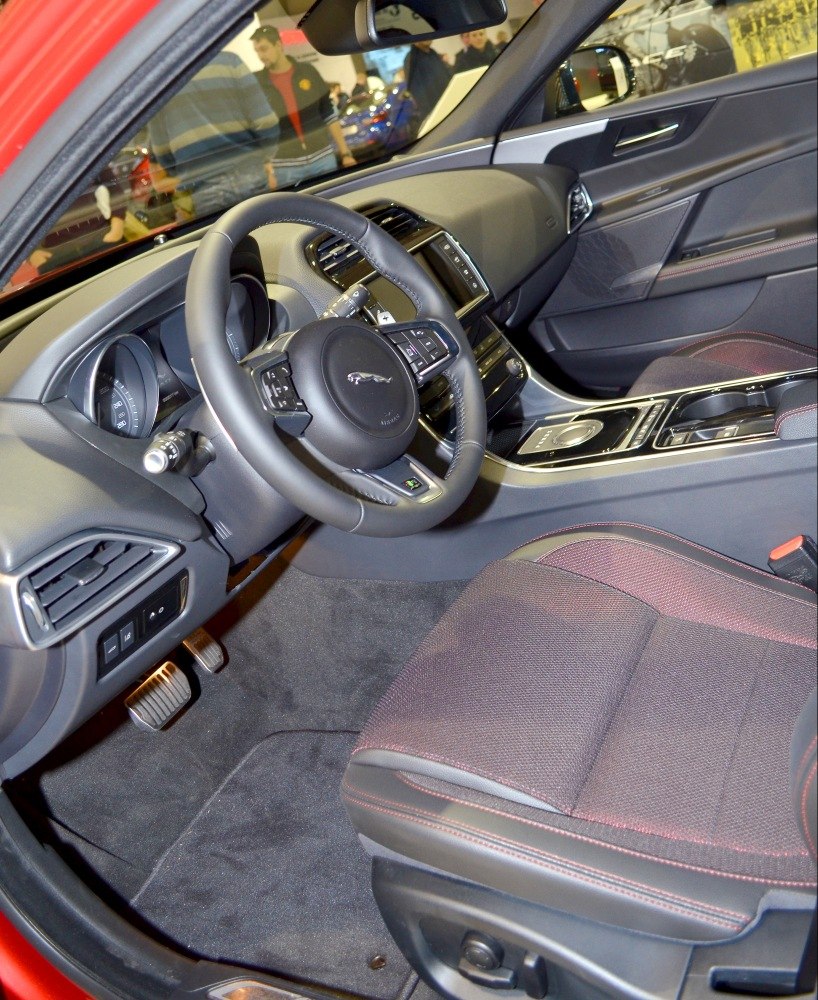 Interior with steering wheel, dashboard and center console design