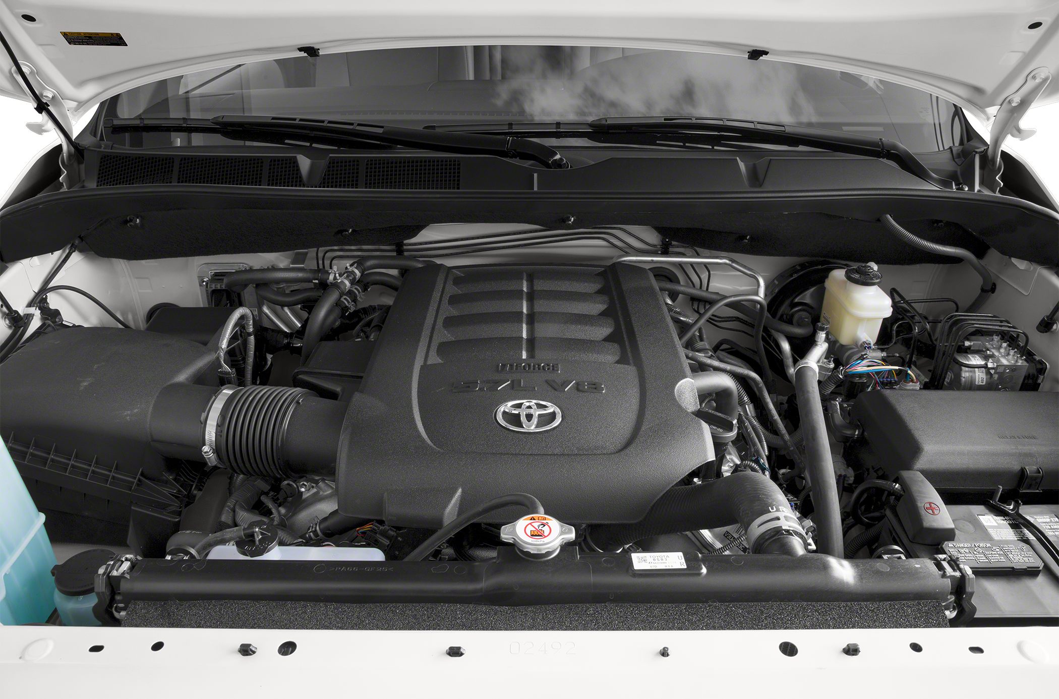 5.7L V8 engine bay with detailed components and layout