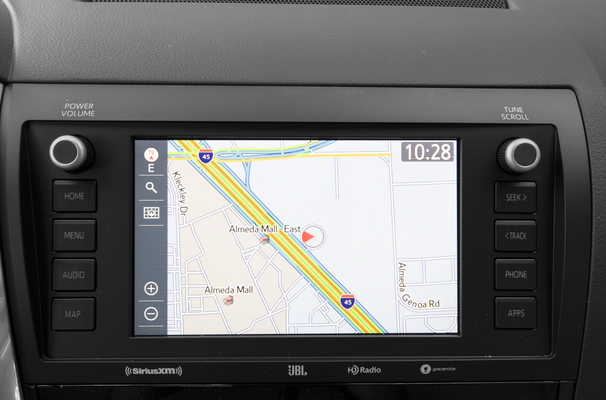 Touchscreen navigation system with map and multimedia controls