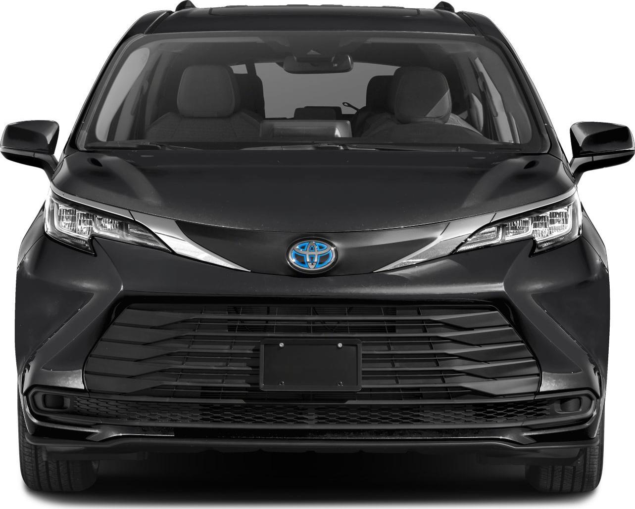 Front view with LED headlights and wide grille
