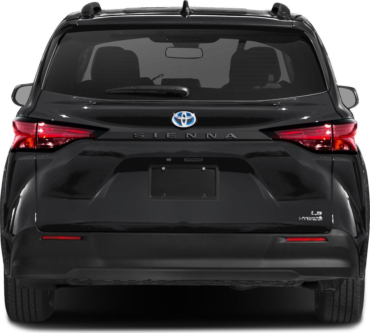 Rear view of hybrid minivan with bold taillights