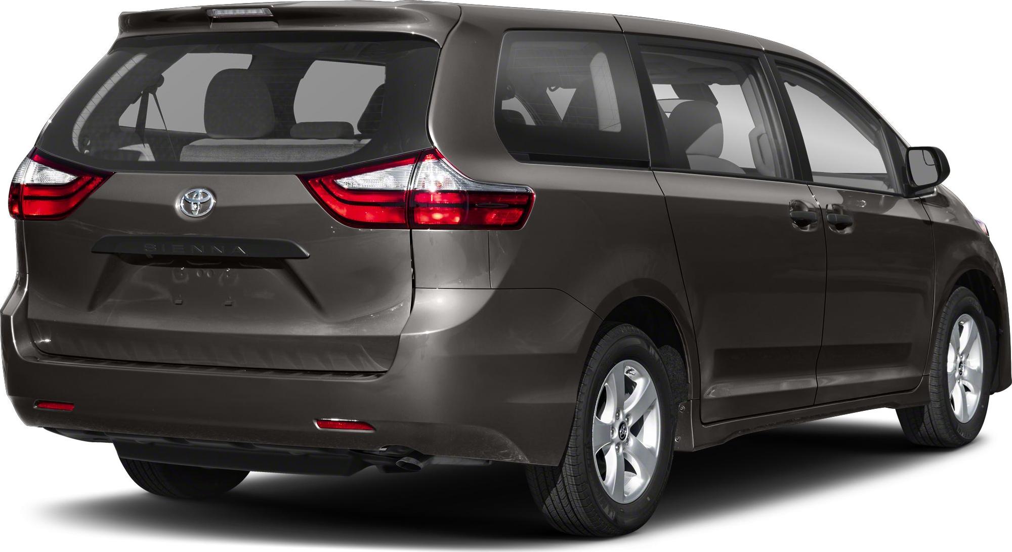 Minivan rear and side profile with sliding doors and rear tail lights